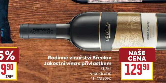 Rodinné vinařství Břeclav Jakostní vína s přívlastkem 0,75l