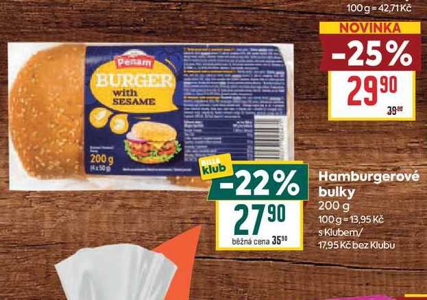 Hamburgerové bulky 200 g