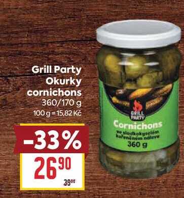 Grill Party Okurky cornichons 360/170 g