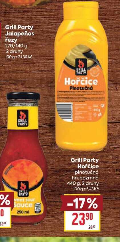 Grill Party Hořčice plnotučná hrubozrnná 440 g