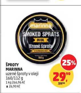 ŠPROTY MARINNA, 160 g
