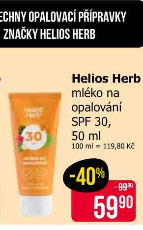 Helios Herb mléko na opalování SPF 30, 50 ml 