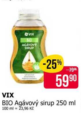 VIX BIO Agávový sirup 250 ml 