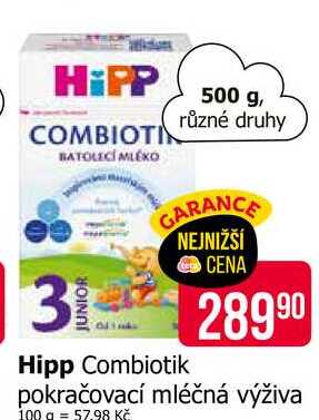 Hipp Combiotik pokračovací mléčná výživa 500 g 