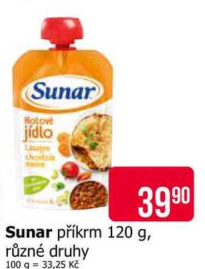 Sunar příkrm 120 g, různé druhy 