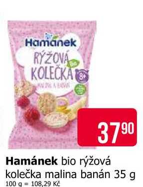 Hamánek bio rýžová kolečka malina banán 35 g