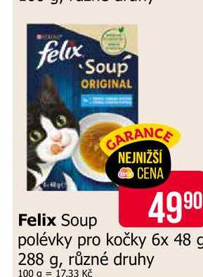 Felix Soup polévky pro kočky 6x 48g, 288 g