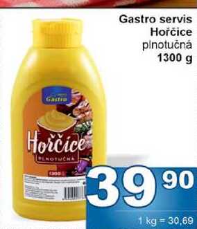 Gastro servis Hořčice plnotučná 1300 g