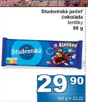 Studentská pečeť čokoláda lentilky 90 g
