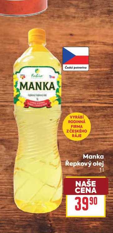 Manka Řepkový olej 1l