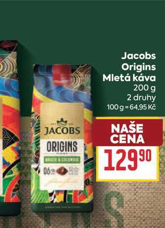Jacobs Origins Mletá káva 200 g
