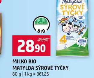 MILKO BIO MATYLDA SÝROVÉ TYČKY 80 g 