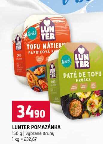 LUNTER POMAZÁNKA 150 g vybrané druhy