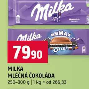 MILKA MLÉČNÁ ČOKOLÁDA 250-300 g 