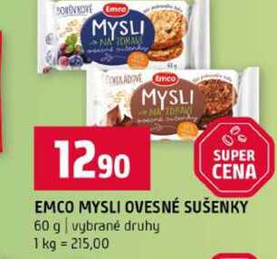 EMCO MYSLI OVESNÉ SUŠENKY 60 g vybrané druhy