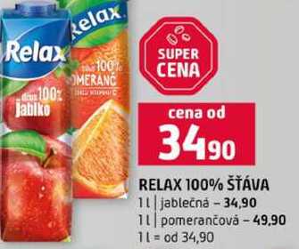 RELAX 100% ŠŤÁVA 1l jablečná 1l pomerančová 