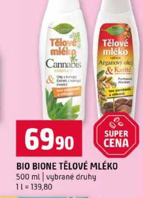 BIO BIONE TĚLOVÉ MLÉKO 500 ml vybrané druhy 
