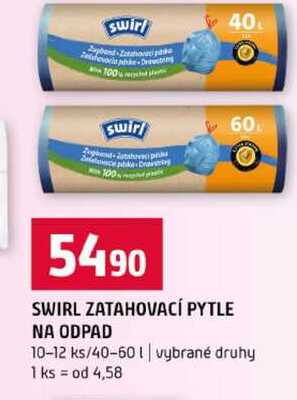 SWIRL ZATAHOVACÍ PYTLE NA ODPAD 10-12 ks/40-60l vybrané druhy 