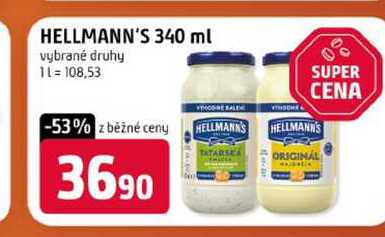 HELLMANN'S 340 ml vybrané druhy