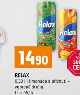 RELAX 0,33l limonáda s příchuti vybrané druhy 