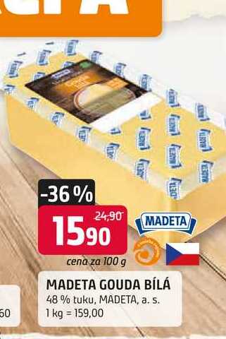 MADETA GOUDA BÍLÁ 48% tuku, 100g
