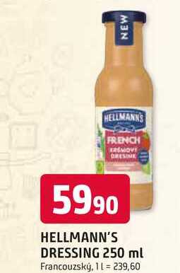 Hellmann's dressing 250 ml, vybrané druhy
