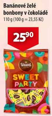 Banánové želé bonbony v čokoládě, 110 g