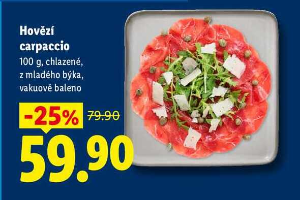 Hovězí carpaccio, 100 g
