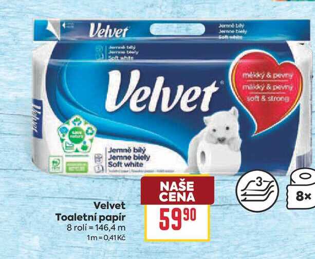 Velvet Toaletní papír 8 rolí 