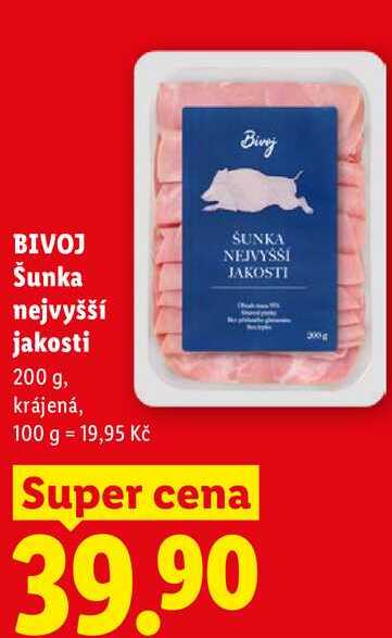BIVOJ Šunka nejvyšší jakosti, 200 g