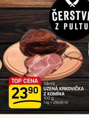 UZENÁ KRKOVIČKA Z KOMÍNA 100 g 