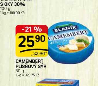 CAMEMBERT PLÍSŇOVÝ SÝR 80 g