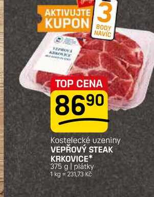 VEPŘOVÝ STEAK KRKOVICE* 375 g 