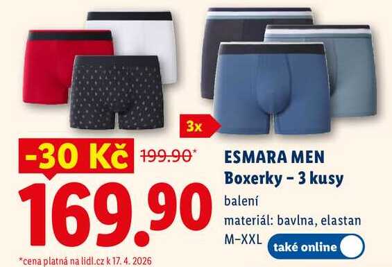 ESMARA MEN Boxerky - 3 kusy 