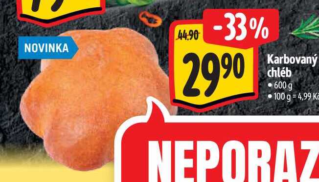   Karbovaný chléb 600 g 