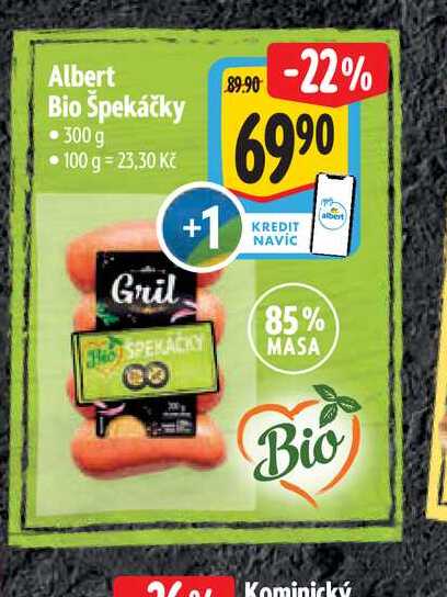 Albert Bio Špekáčky 300 g 
