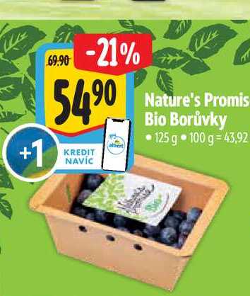  Nature's Promise Bio Borůvky 125 g 100 g 43,92 