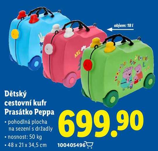 Dětský cestovní kufr Prasátko Peppa 