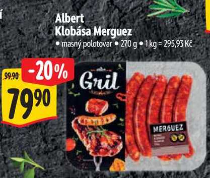 Albert Klobása Merguez, 270 g