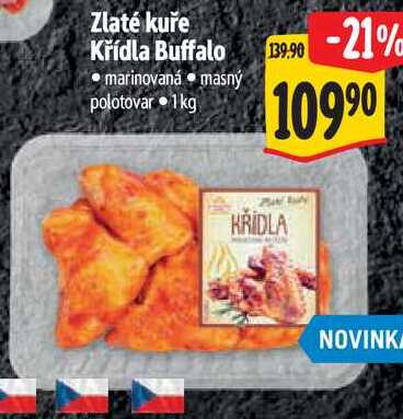 Zlaté kuře Křídla Buffalo, 1 kg