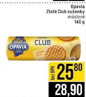 Opavia Zlaté Club sušenky máslové 140 g 