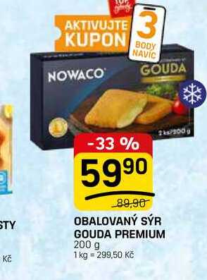 OBALOVANÝ SÝR GOUDA PREMIUM 200 g