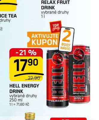 HELL ENERGY DRINK vybrané druhy 250 ml