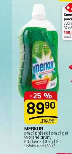 MERKUR prací prášek | prací gel vybrané druhy 60 dávek