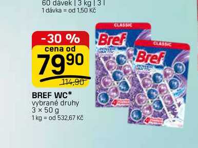 BREF WC* vybrané druhy 3 x 50 g 