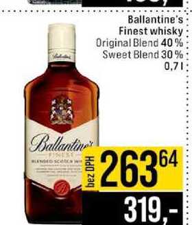 Ballantine's Finest whisky Original Blend 40% Sweet Blend 30% 0,7l