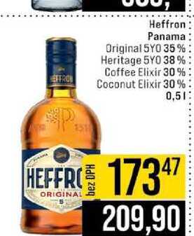 Heffron Panama Original 5YO 35% Heritage 5YO 38% Coffee Elixir 30 % Coconut Elixir 30 % 0,5l