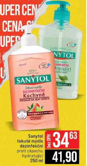 Sanytol tekuté mýdlo dezinfekční proti zápachu hydratujici 250 ml 