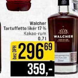 Walcher Tartuffetto likér 17% Kakao-rum 0,7l
