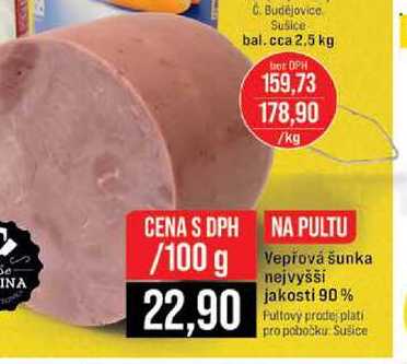 Vepřová šunka nejvyšši jakosti 90% 100g